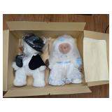 (2) Raikes Wooden Bride & Groom Bears