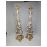 #3 Gold/White Glass Christmas Trees