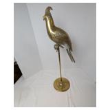 Solid Brass Parrot on Stand