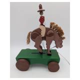 6:17 Handmade Bucking Bronco Horse Cowboy Pull Toy