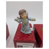 13A - Goebel 3pc Angel With Snowball Figurines