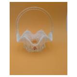 Fenton Hand Painted Opalesent Basket