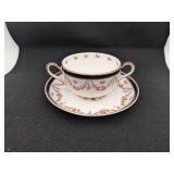 Crescent England Pink Navy Floral Teacup