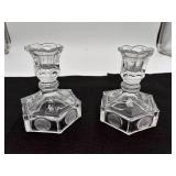 Fostoria Crystal Coin Dot Candlesticks