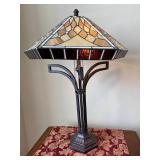 Bronze & Stained Glass Lamp - Mission Style #2