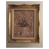 Lovely Floral Bouquet Painting In Gold Frame