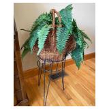 Faux Fern in Basket Stand