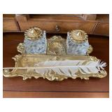 Vintage Gold Inkwell Calligraphy Set