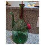 Green Italian Glass Wine Decanter