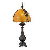 Bronze & Gold Stained Glass Lamp #3