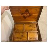 Asian Koi Carved Wooden Art Case
