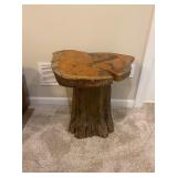 Handmade Live Edge Wood Stump Side Table