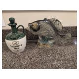 Jim Beam Fish Decanter and Tullamore Jug