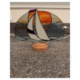 Stained Glass Sailboat Night Light
