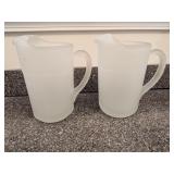 2pc Heavy Frosted Glass Beer Pitchers