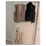 3 Sleeves Faux Fur Jacket Vests - XL