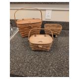 3pc Longaberger Baskets
