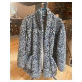 Soft Leopard Print Coat Jacket - L