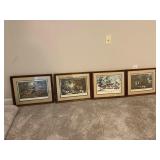 4 Vintage Wildlife Animal Prints Hunting