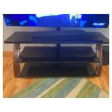 Black Wood and Glass TV Stand