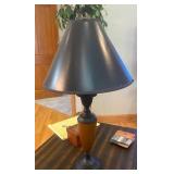 Pair Black & Amber Table Lamps