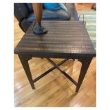 Pair Matching Black & Wood End Tables