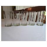 5pc Drink Glasses - Monogram 'F'