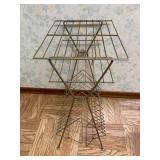Vintage Gold Wire Record Player Rack