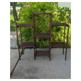 Large Slat Wood Plant Stand