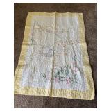 Little Boy Blue Hand Stitched Baby Quilt Vtg