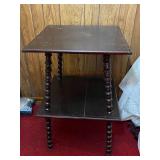 Antique 2-Tier Spindle Leg Table