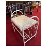 White Tube Style Vanity Chair Bench