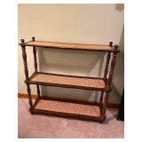 3-Tier Cane & Wood Table Shelf