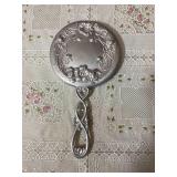 Vintage Aluminum Hand Mirror