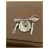 Coro Fork Plate Spoon Dish Pin