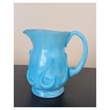 Turquoise Glass Pitcher
