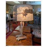 Rustic Cabin Style Antler Lamp