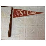 Vintage St. Louis Cardinals Souvenir Bat & Pennant