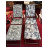 Pair Folding Lounge Chairs & Cushions