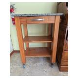 Granite Top Microwave Cart