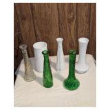 6 Vintage Bud Vases
