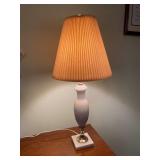 Vintage Milk Glass Lamp Marble Base