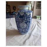 Large Blue Asian Vase