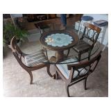 Glass Pedestal Dining Table & Chairs