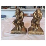 Thinking Man Gold Plaster Bookends