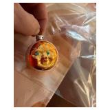 Vintage Moon Face Glass Christmas Ornament