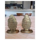 2 Brass Pineapple Bookends