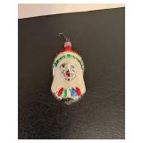 Glass Indian Chief Christmas Ornament