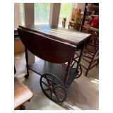 Antique Wooden Tea Bar Cart