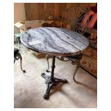 Marble & Iron Pedestal Cafe Table